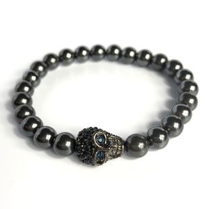 GEMSTONE | Mens Hematite Beaded Bracelet